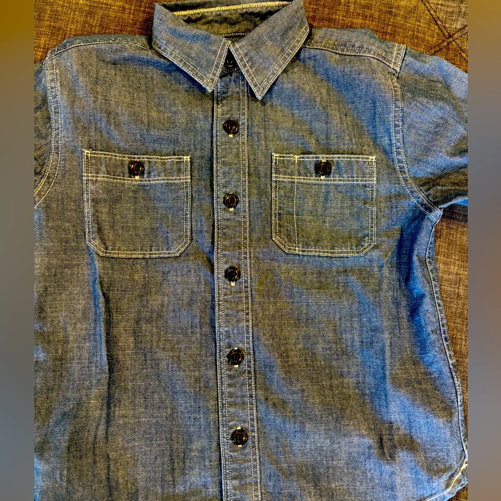 Chambray Lands End Button Down Shirt